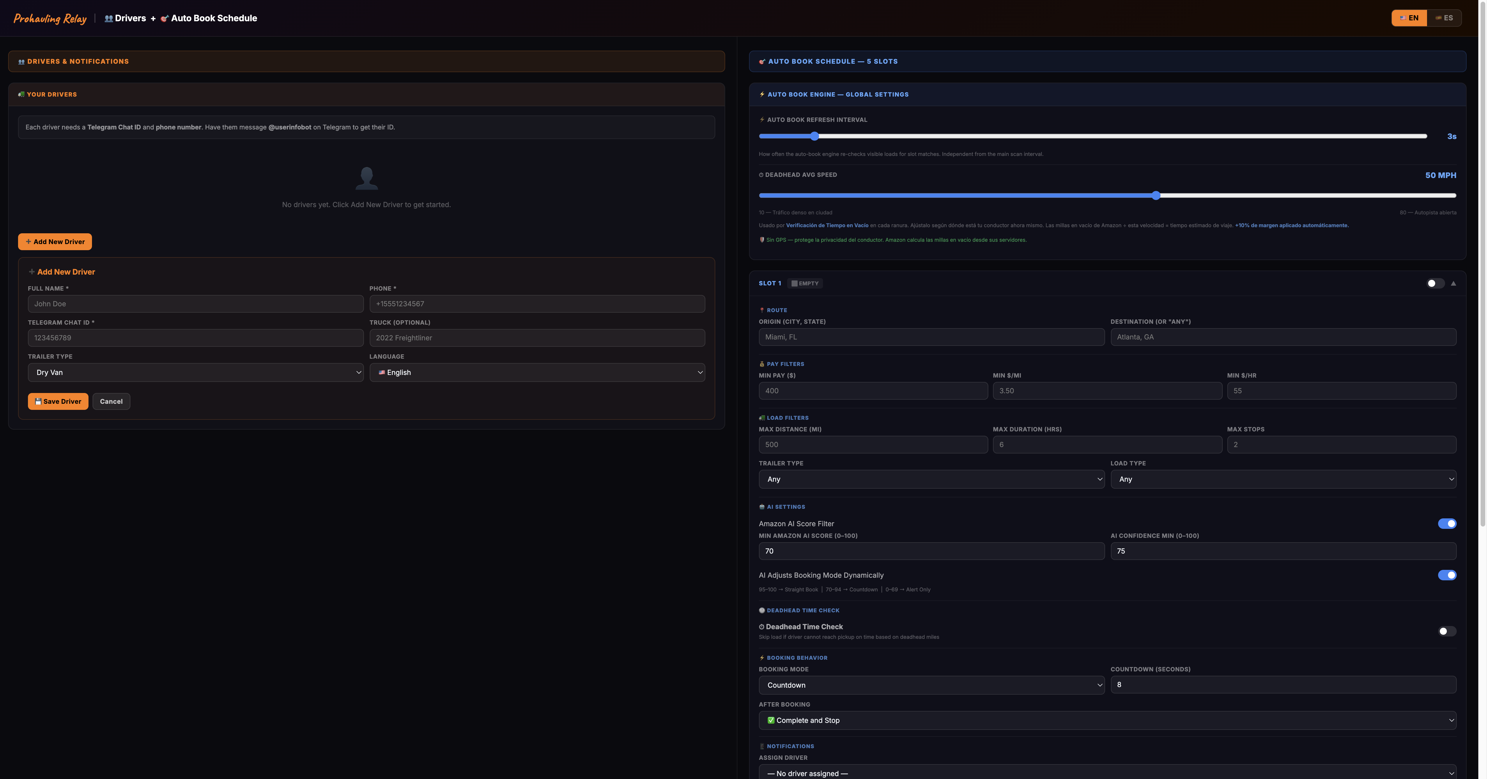 Auto-Booking Setup Preview